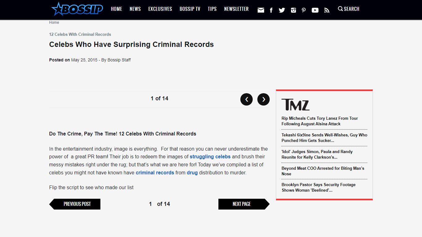 12 Celebs With Criminal Records - Bossip