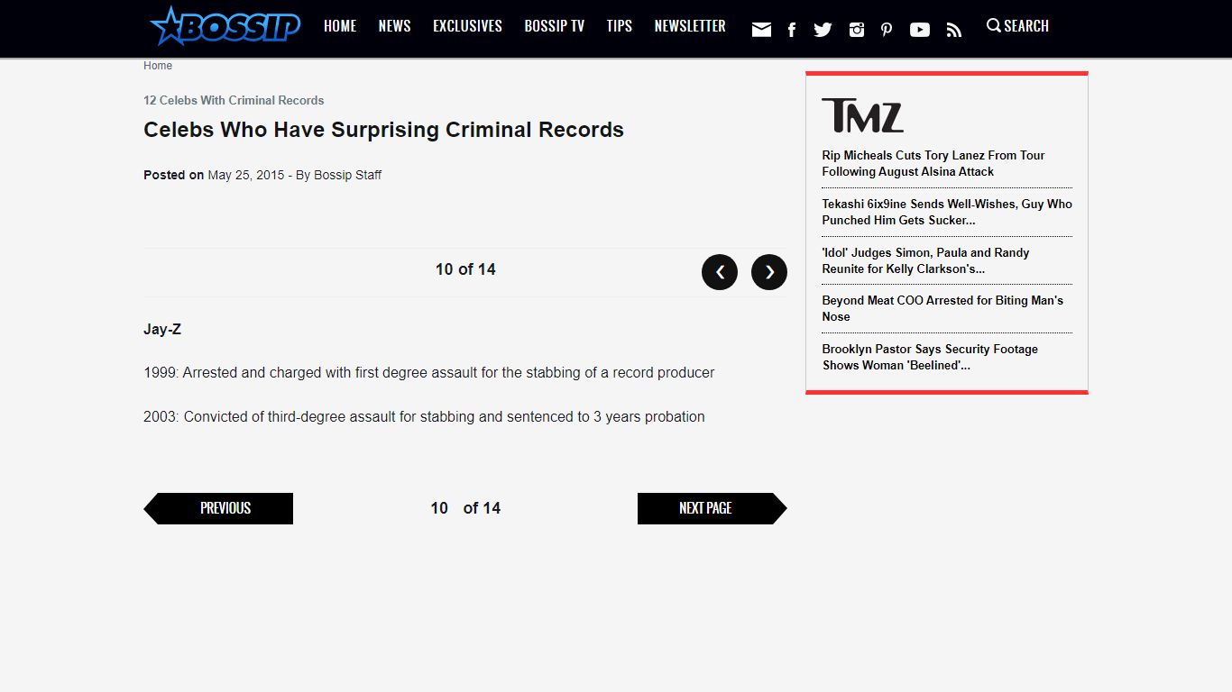 12 Celebs With Criminal Records - Bossip